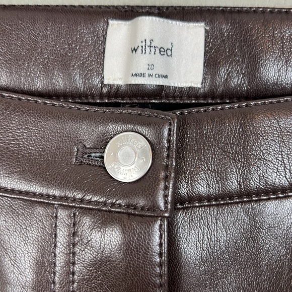 NWT Wilfred Melina Vegan Leather Pants Mocha Brown | Size 10 - Picture 4 of 9